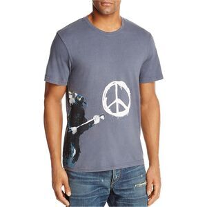Elevenparis Mens Peace Rat Graphic T-Shirt, heather, L